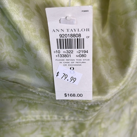 Ann Taylor Pastel Green Silk Spaghetti Strap Dress‎ Size 8 NWT - Picture 3 of 8